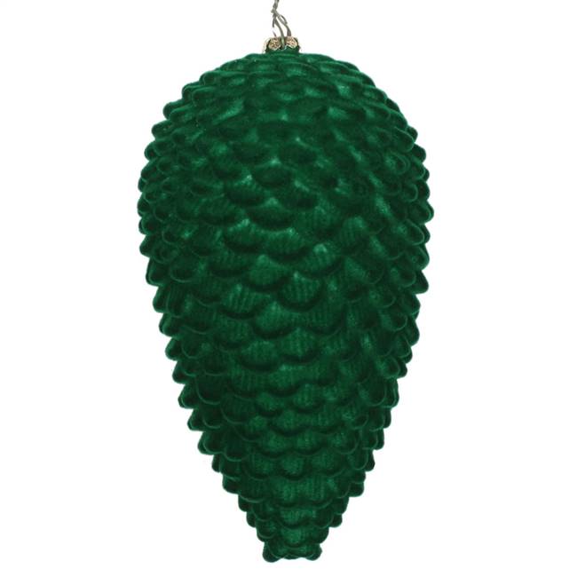 7" Moss Green Flocked Pinecone Orn 2/Bag