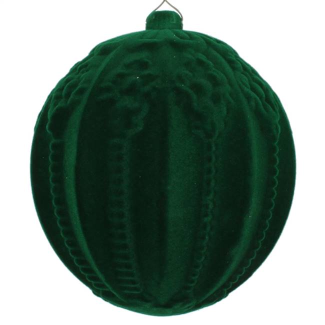 5.5" Moss Green Flocked Ball Orn 2/Bag