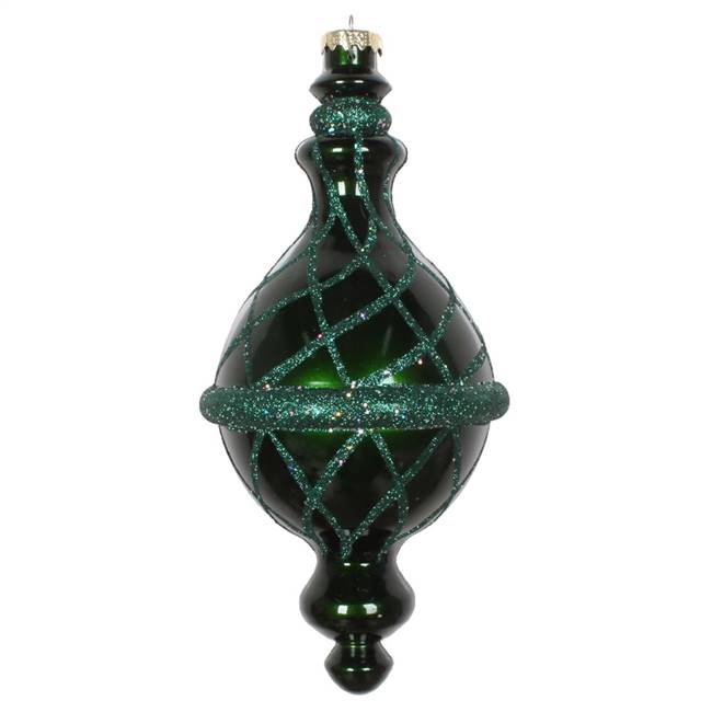 10" Emerald Candy Glitter Net Drop Orn