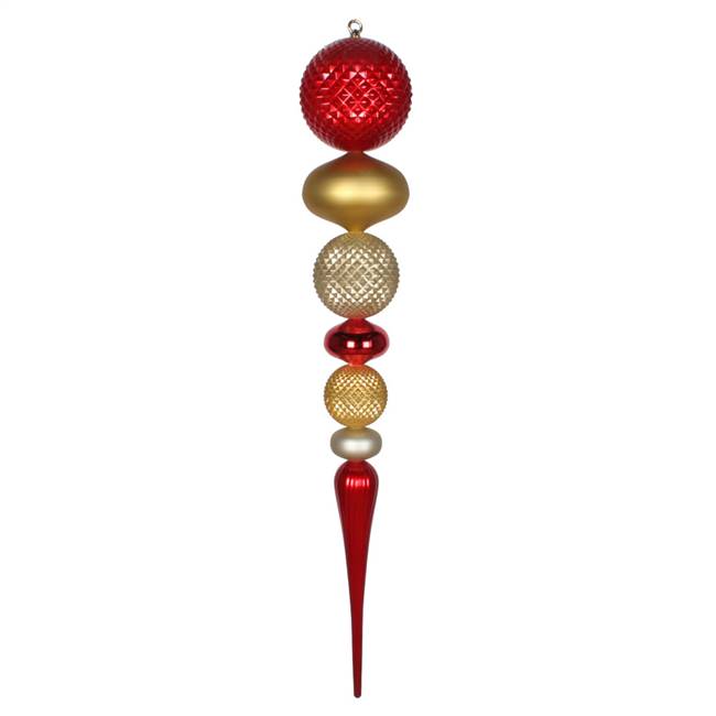 42" Red Gold Champagne Durian Finial Orn