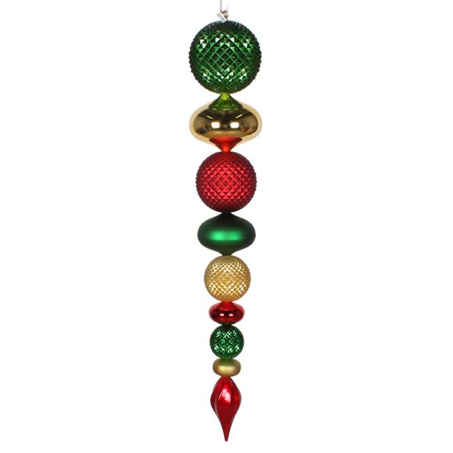 45" Red Green Gold Durian Finial Orn