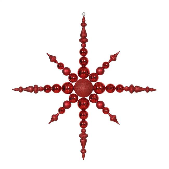 43" Red 3 Finish Snowflake