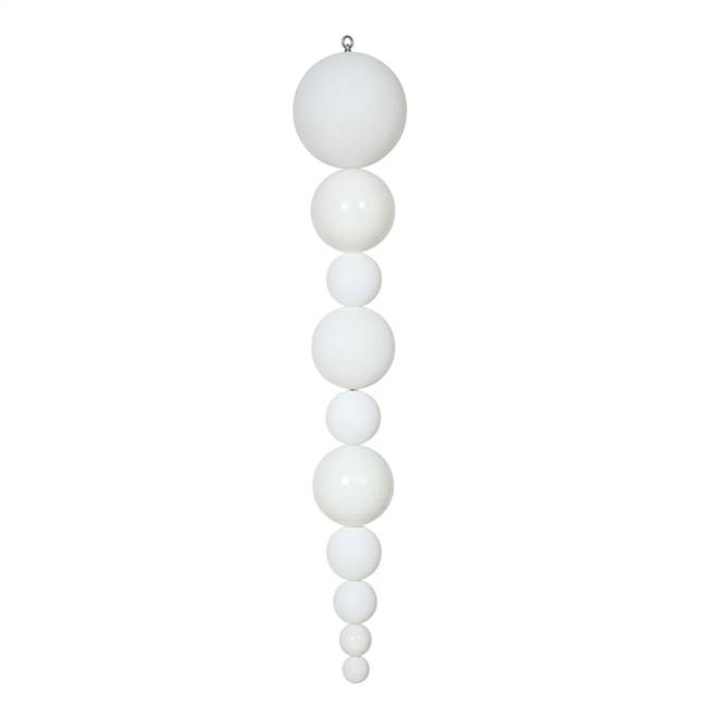 44" White Irid Shiny/Matte Ball Finial