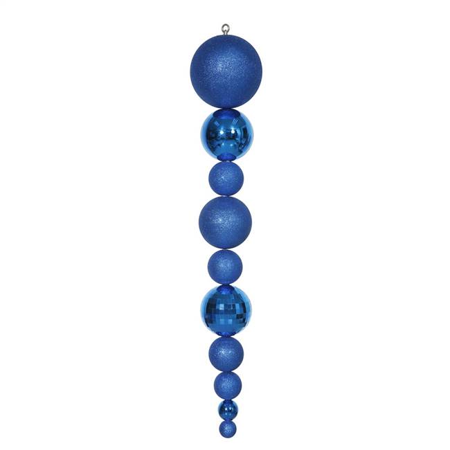 44" Blue Shiny/Matte Ball Finial