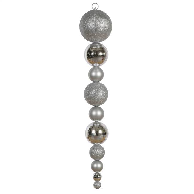 44" Silver Shiny/Matte Ball Finial