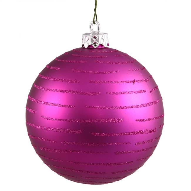 4.75" Magenta Ball w/Glitter Asst 2/Bg