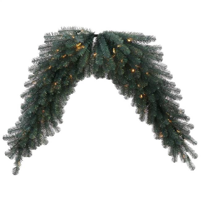 6' Blue Crystal Swag Garland 100LED WmWt