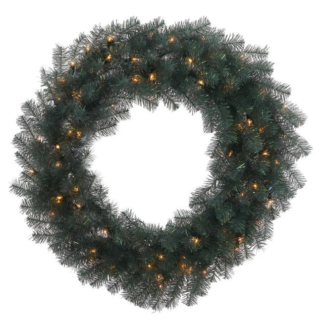 36" Blue Crystal Wreath 100CL Dura-Lit