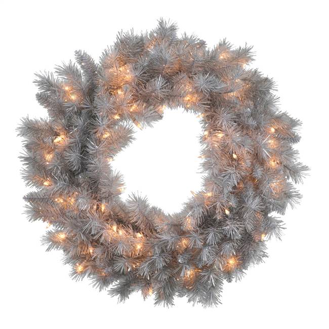 48" Silver White Wreath with 200CL