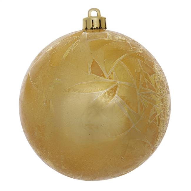 4" Gold Crackle Ball  Drilled 6/Bag