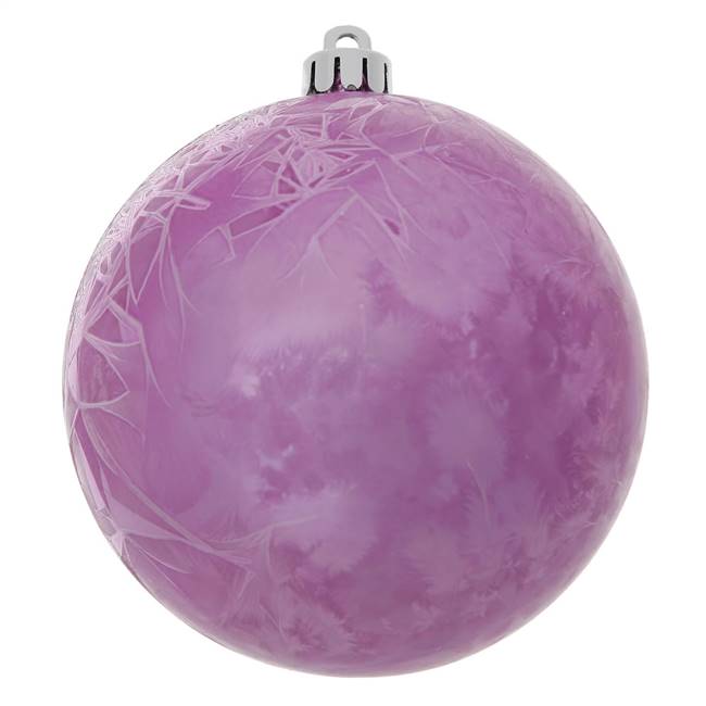 4" Orchid Crackle Ball  Drilled 6/Bag