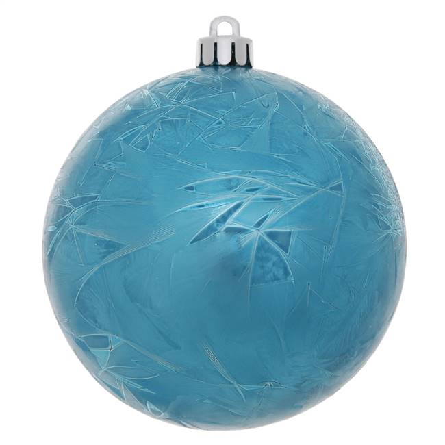 4" Turquois Crackle Ball  Drill 6/Bag