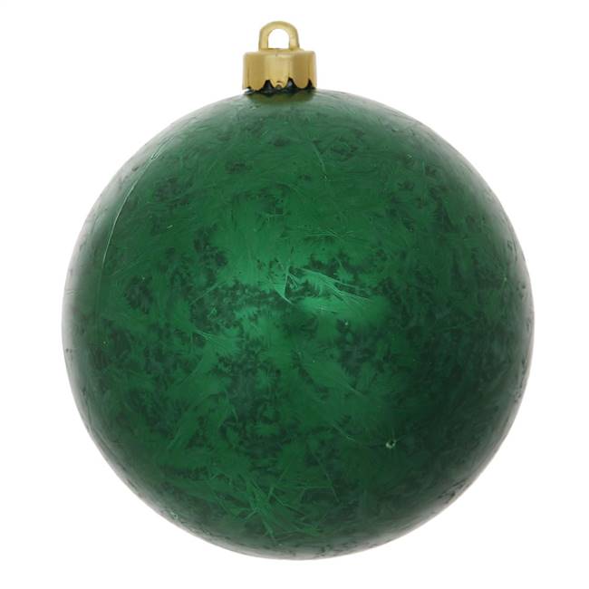 4" Emerald Crackle Ball  Drill 6/Bag