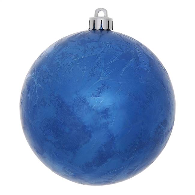 6" Blue Crackle Ball  Drilled 4/Bag
