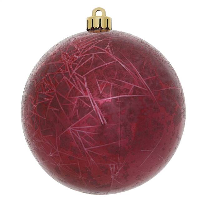 6" Burgundy Crackle Ball  Drill 4/Bag