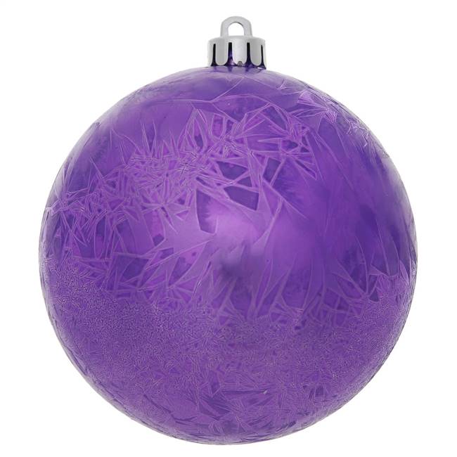 6" Purple Crackle Ball  Drilled 4/Bag