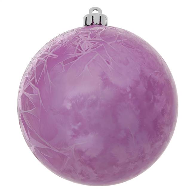 6" Orchid Crackle Ball  Drilled 4/Bag
