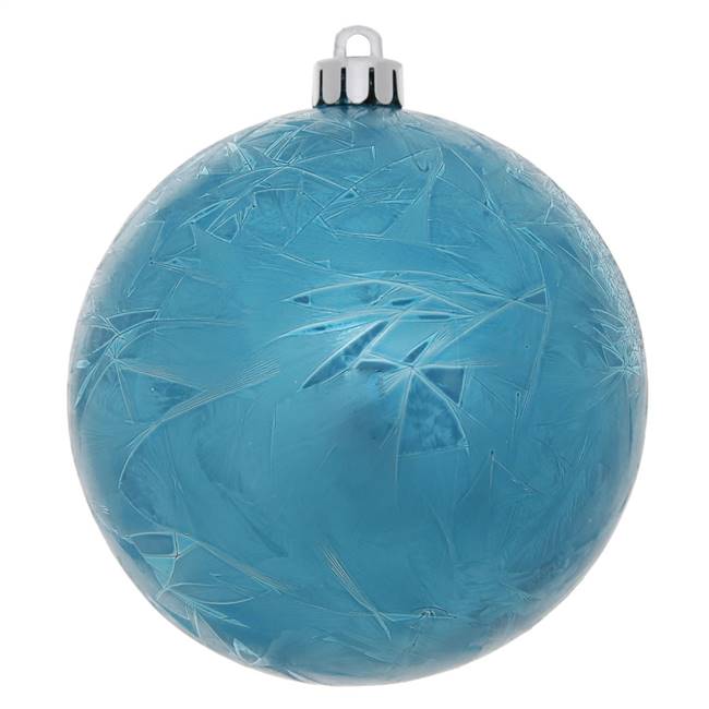 6" Turquois Crackle Ball  Drill 4/Bag