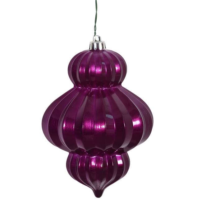 6" Purple Candy Lantern UV Drilled 3/Bag