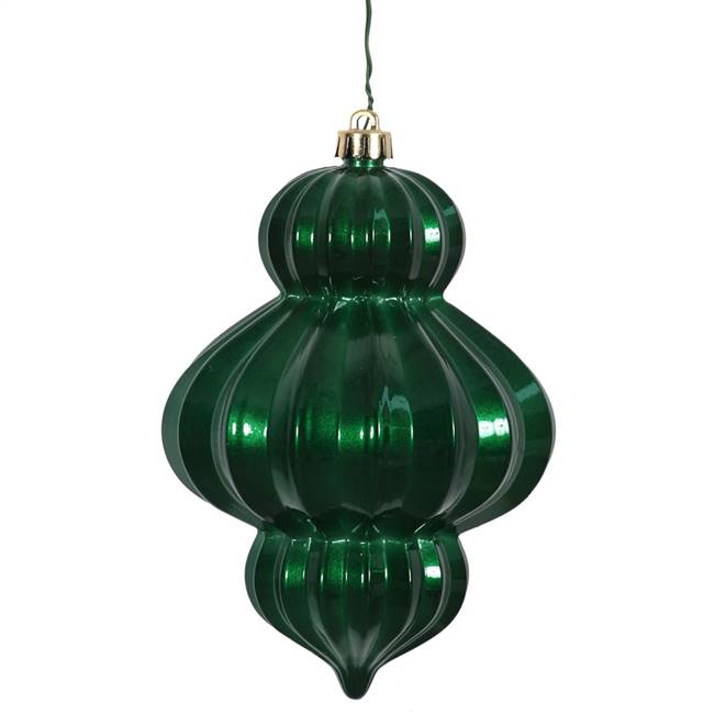 6" Emerald Candy Lantern UV Drilled 3Bg