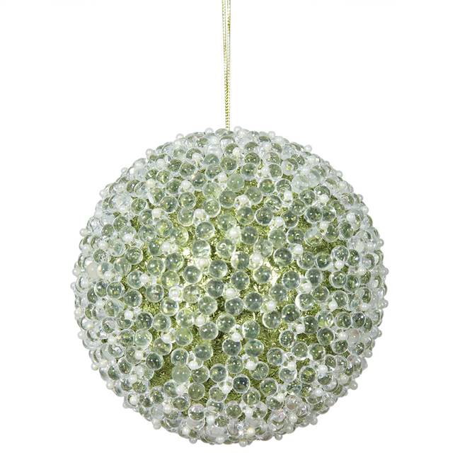 4" Lime Acrylic Beaded Ball 4/Bx