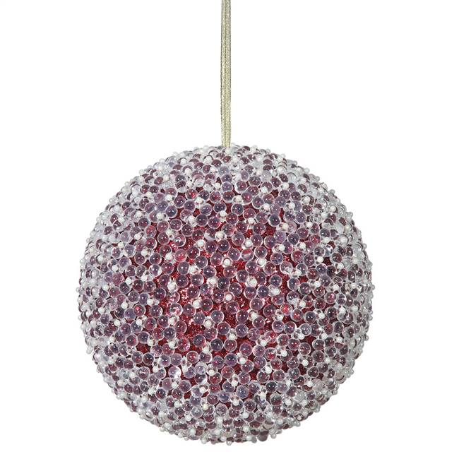 6" Red Acrylic Beaded Ball 2/Bx