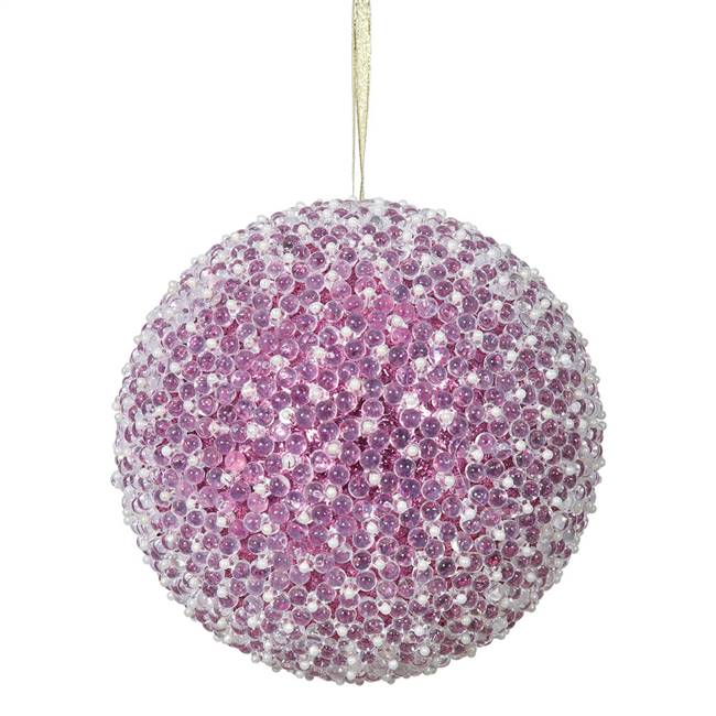 6" Cerise Acrylic Beaded Ball 2/Bx