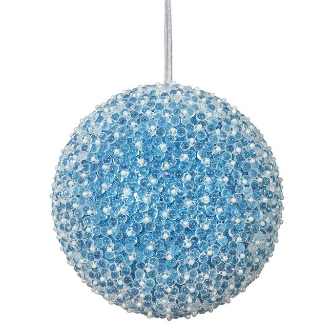 6" Turquoise Acrylic Beaded Ball 2/Bx