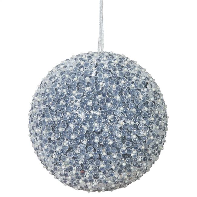 6" Pewter Acrylic Beaded Ball 2/Bx