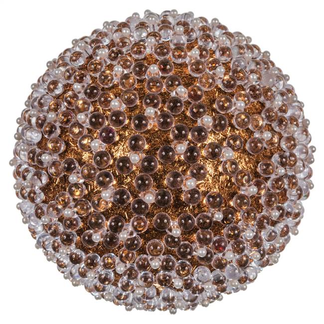 6" Rose Gold Acrylic Beaded Ball 2/Bx
