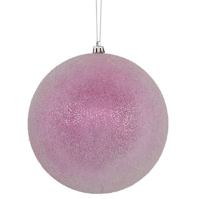 6" Pink Iced Ball 3/Bx