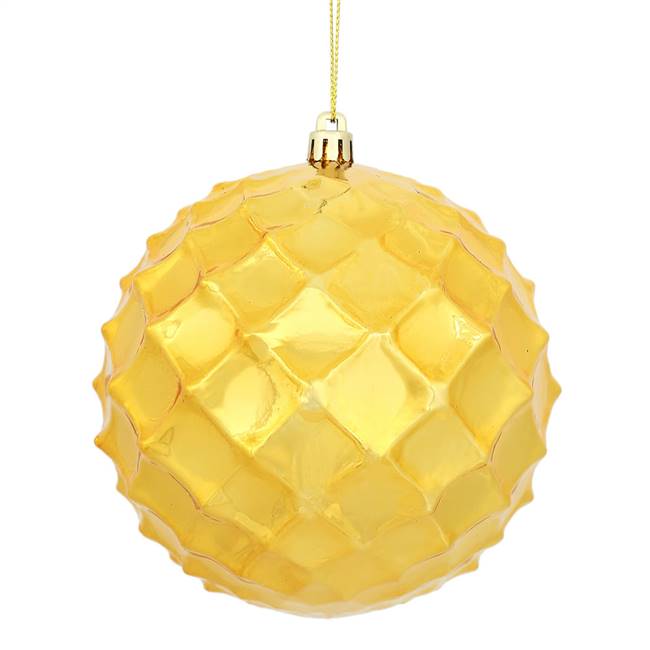 4" Anti Gold Shiny Diamond Bauble 6/Bg