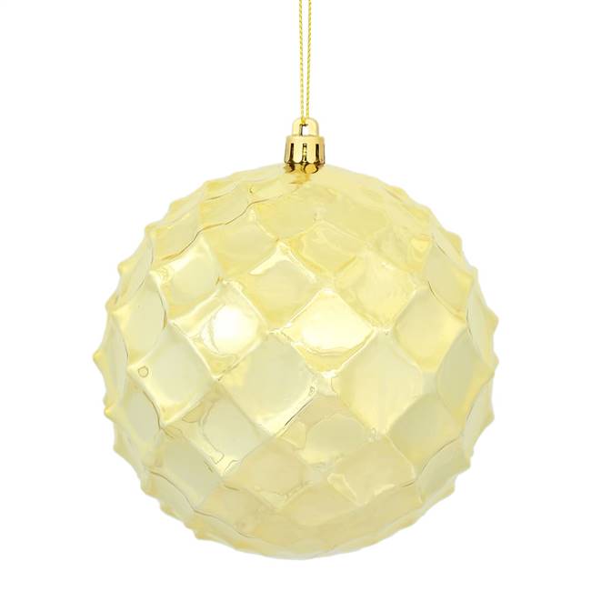 4.75" Gold Shiny Diamond Bauble 4/Bg