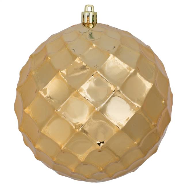 4.75" Copper/Gold Diamond Bauble 4/Bg