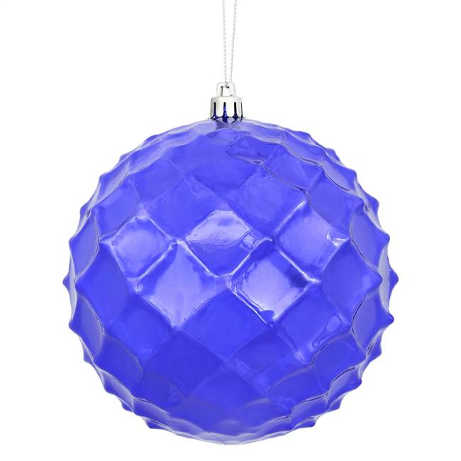 4.75" Purple Shiny Diamond Bauble 4/Bg