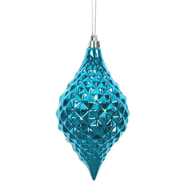 6" x 3" Turquoise Shiny Diamond Drop 4Bg