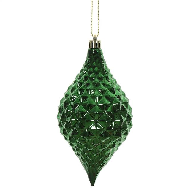 6" x 3" Emerald Shiny Diamond Drop 4/Bg