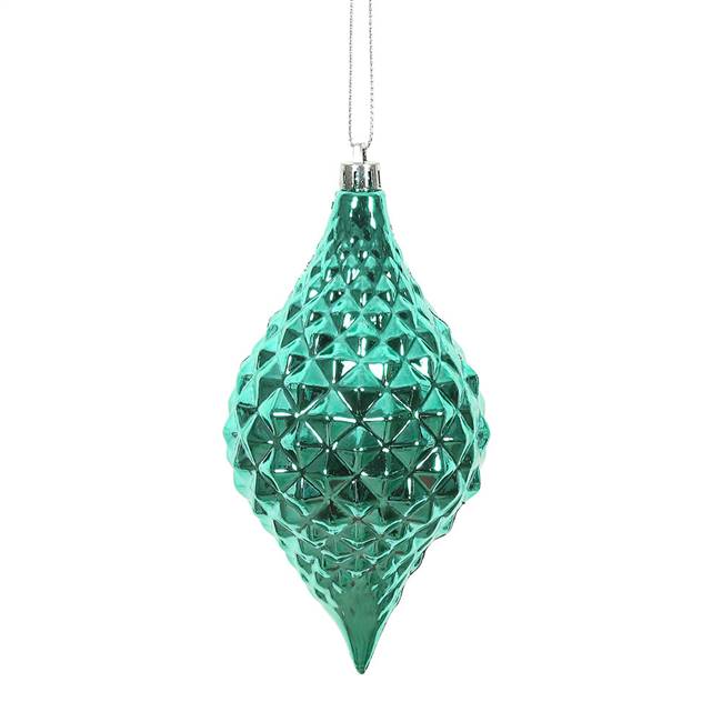 6" x 3" Teal Shiny Diamond Drop 4/Bg