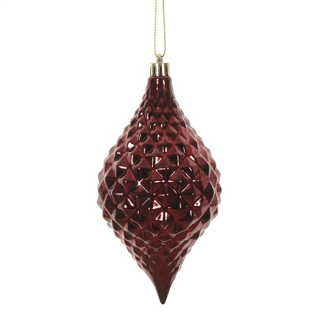 6" x 3" Burgundy Shiny Diamond Drop 4/Bg