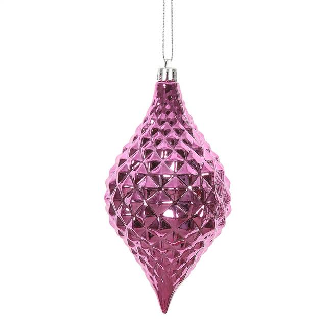 6" x 3" Pink Shiny Diamond Drop 4/Bg