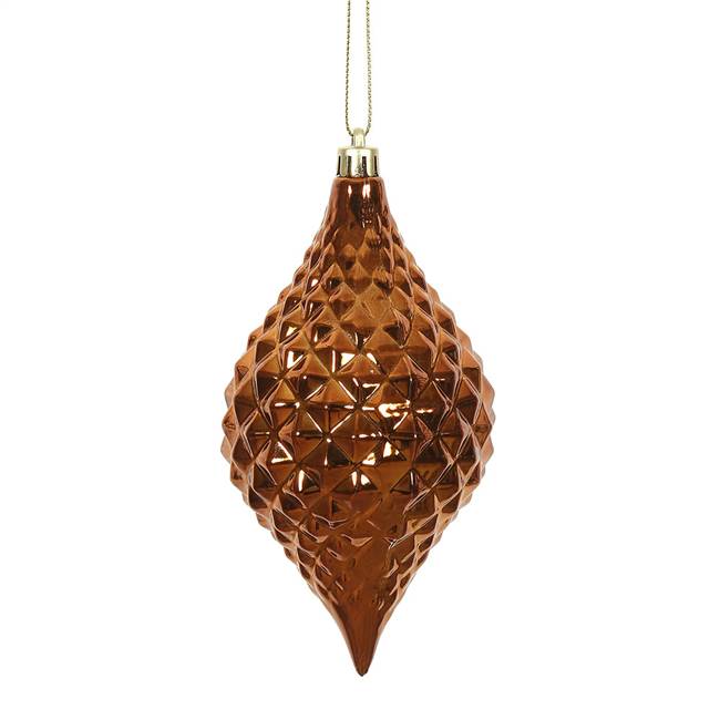 6" x 3" Copper Shiny Diamond Drop 4/Bg