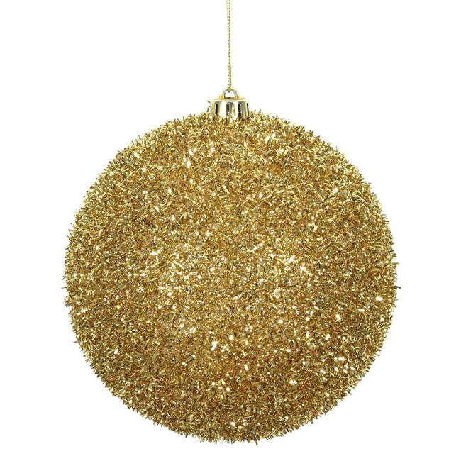 6" Gold Tinsel Ball 2/Bag