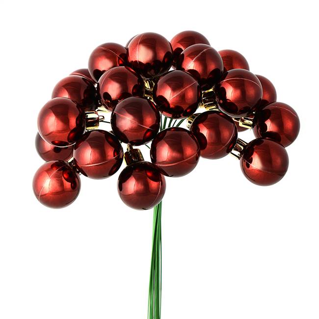 1" x 24pc Burgundy Shiny Ball Pick 2/Pk