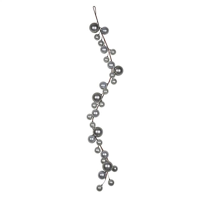 6' Silver Matte Ball Garland