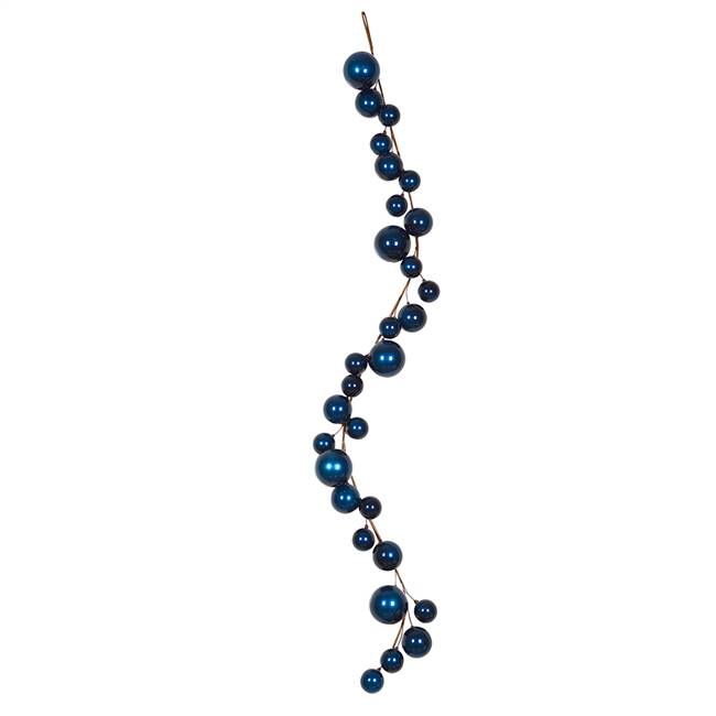 6' Midnight Blue Shiny Ball Garland