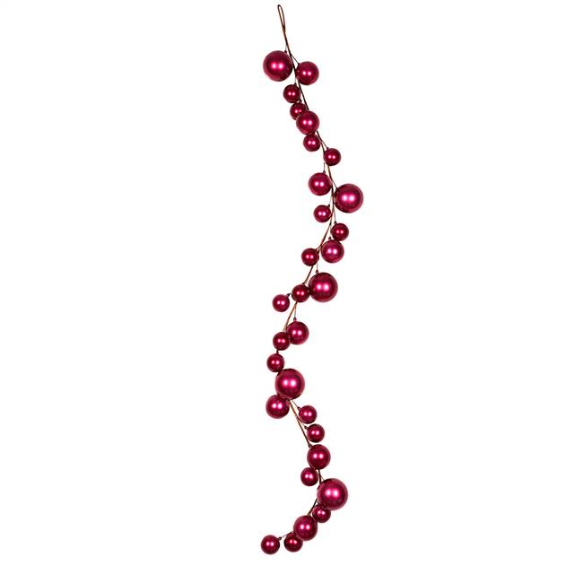 6' Mauve Shiny Ball Garland