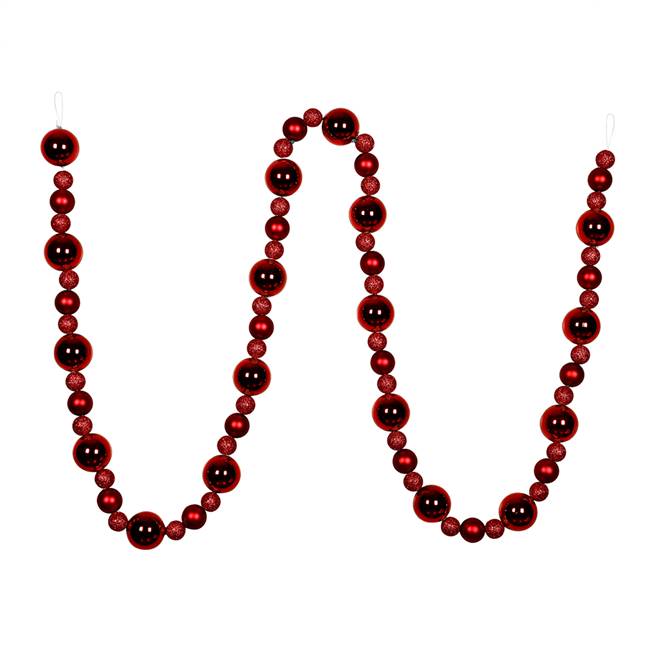 9' Red Assorted Ball Garland