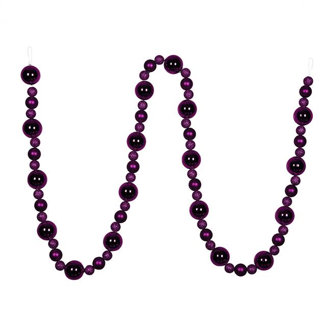 9' Plum Assorted Ball Garland