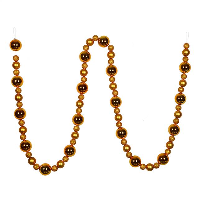 9' Antique Gold Assorted Ball Garland