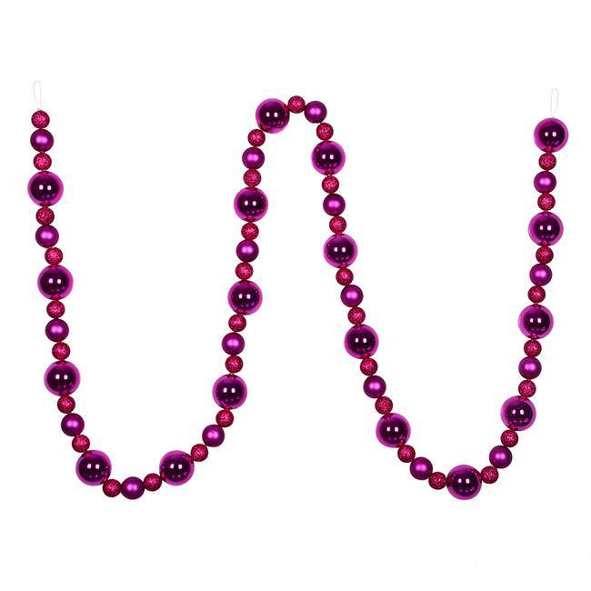 9' Fuchsia Assorted Ball Garland